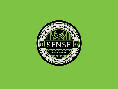 Sense Cannabis Badge badge branding cannabis illustration logo packaging seal