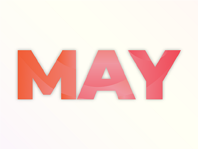 MAY flat gradient may month orange pink word