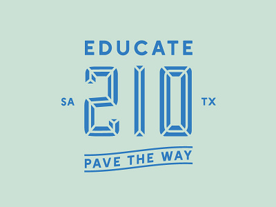 Educate 210 branding education identity lockup logo san antonio teachers texas