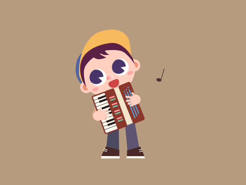 Accordion accordion animation character animation character design gif illustration loop