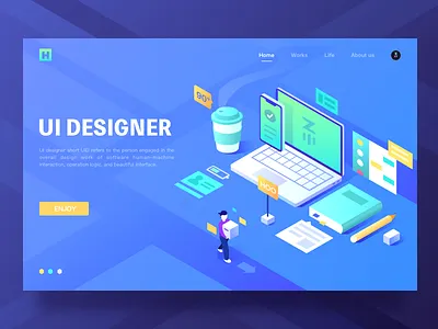 The Designer's Table-Web 2.5d blue designer hiwow table ui web zm