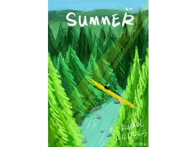 Summer Day cat illustration ps ui ux