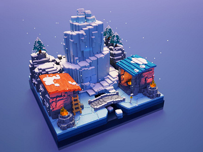 一个小场景 3d clashroyale gamedesign illustrations magicavoxel pixel voxel