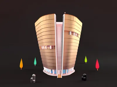 V - 36 days of type 3d building c4d color concept creative design flat icon illustration illustrator isometric