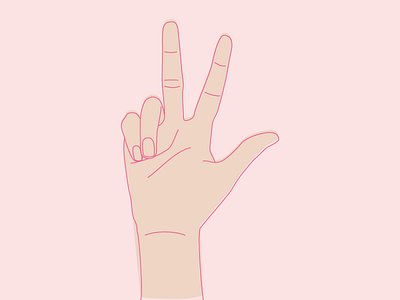 T H R E E cute dribbble hand illustration invitation invite linework simple