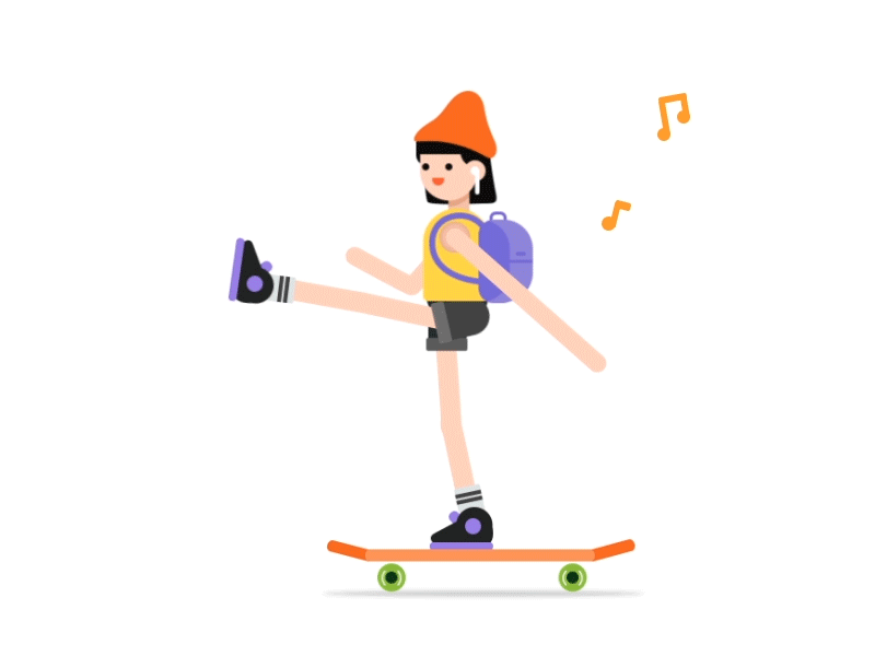 Skateboard Girl girl longboard motion graphic skate