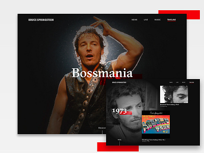 Bruce Springsteen - Timeline black concept facts music timeline ui ux