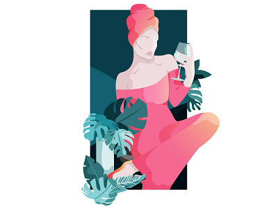 Selfish girl plants tropical wine