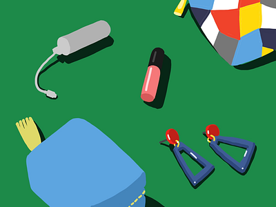 Today’s stuff in my bag blue color colour drawing green illustration red white yellow
