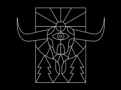 Longhorn americana art direction badge creative design graphic design illustration line drawing single weight western