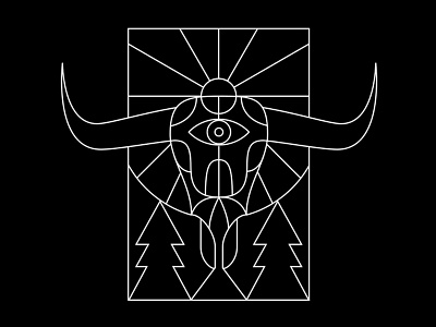 Longhorn americana art direction badge creative design graphic design illustration line drawing single weight western