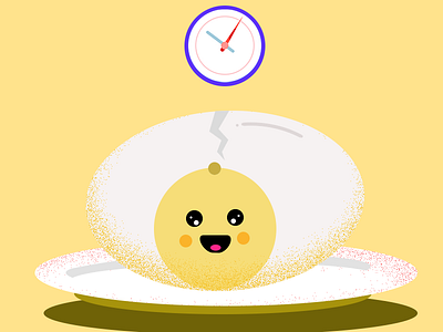 Egg-Time Out art buy clock design egg flat fun icon illustration love smile sticker