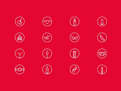 A set of sex icon icon red sex