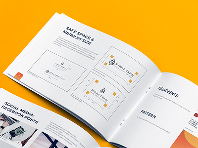 "Single Grain" Brand Book preview app online startup brand book identity designer brand branding growth strategy marketing logo mark design modern icon mark orange gradient geometric single grain rebranding tieatie aiste