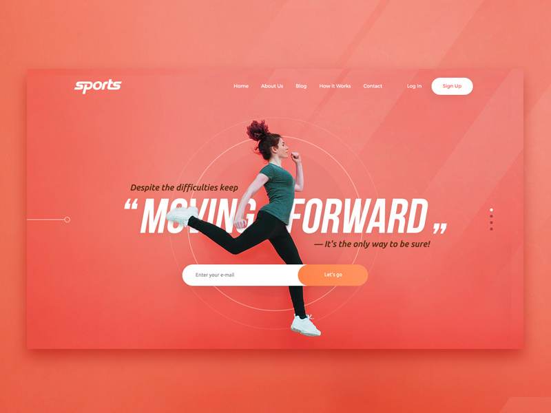 Example of Fitness landing page — "Keep moving forward"