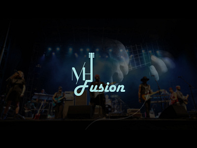 MH Fusion Logo band branding color design guitar icon identity logo music web