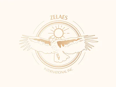 Zelaes International Inc badge bird condor design gold logo logotype texture