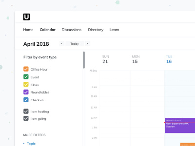 Union Calendar calendar filters ui union ux