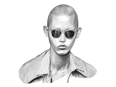 ‪Automatic antidote and chimes 🔜‬ clothing davidcallow fashionillustration glasses menswear model pencil realism