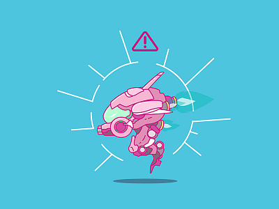 Nerf This! d.va flat design game icon illustration illustrator mech overwatch sticker vector video game