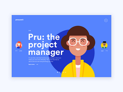 Pru at Procure It character design design illustration interface persona ui ux website