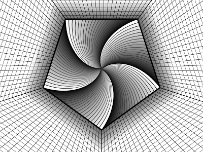 2018 May 03 - Daily Vectors art black and white blend blend tool daily fivebyfive fives pentagon shapes vector