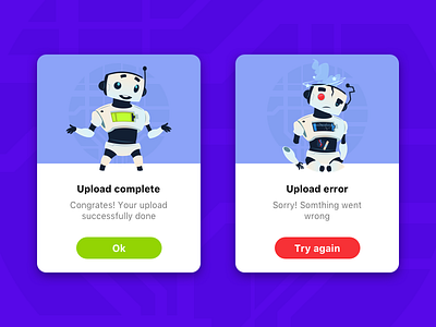 Flash Message | Daily Ui 011 011 cards challenge dailyui error flash message push robot try again uiux web