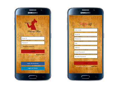 Screen Mockup app design icon illustrator login photoshop cc signup sketch ui ux