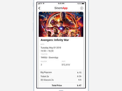 Email Receipt — Daily UI Challenge #017 dailyui email receipt figma film ticket infinity war movie ticket sinemapp ui