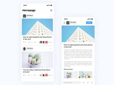 Feed app feed ios11 ui user interface ux
