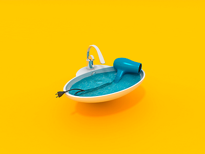 dangerous hot tub 3dsmax branding cinema4d design illustration modeling rendering yellow