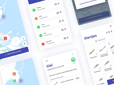 Waterdiertjes.nl - UI design appdesign citizen science coding data figma gis icon icondesign iconography insect interactive sketch tool ui uix water waterdiertjes.nl