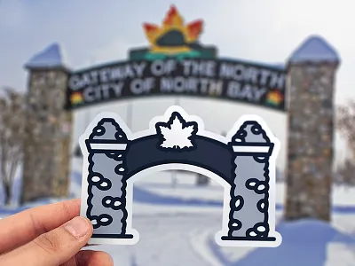 North Bay Gateway Sticker city of north bay gateway gateway arch gateway of the north north bay ontario sticker sticker design true north experiences