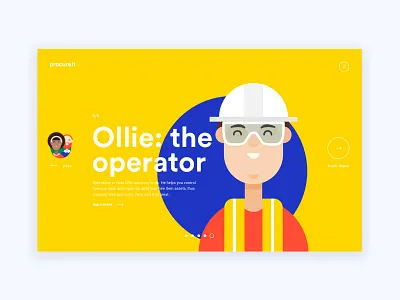 Ollie at Procure It character design design illustration interface persona ui ux website