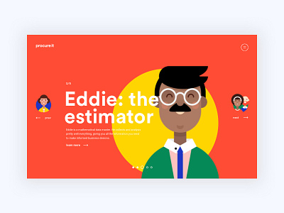 Eddie at Procure It character design dribbble illustration interface persona ui ux website