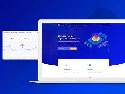 Cryptocurrency Exchange Website bitcoin blockchain cryptocurrency exchange ico modern website technology trading ui ux