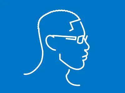Head illustration monoline silhouette
