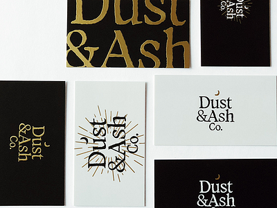 Dust & Ash Business Cards black business card card dust foil gold metallic moon spot star