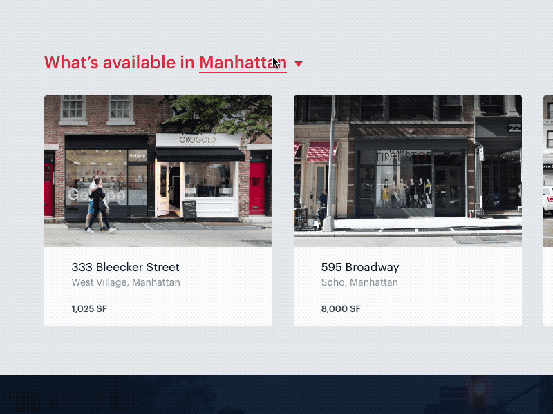 Ripco Dropdown Menu animation brooklyn dropdown filter manhattan real estate ripco selector