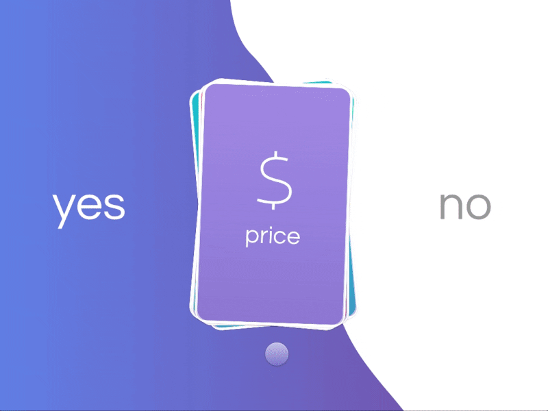 Purchase decision oracle. Framer prototype framer no tinder yes