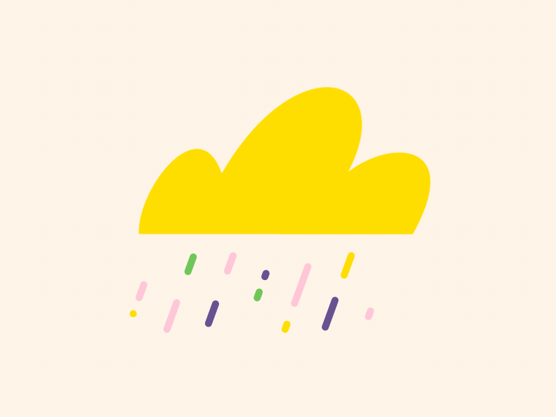 Rainy May cloud flat illustration motion graphics rain