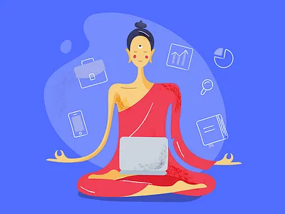 Meditation cuberto graphics icons illustration landing list meditation sketch todo ui ux yoga