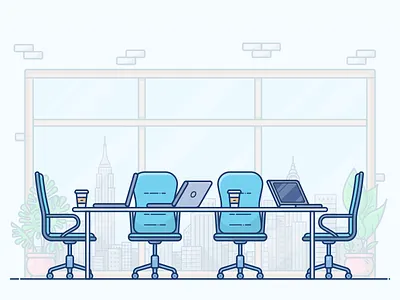 Office Workspace building city coffee icon illustration notebook office place set vector work workspace