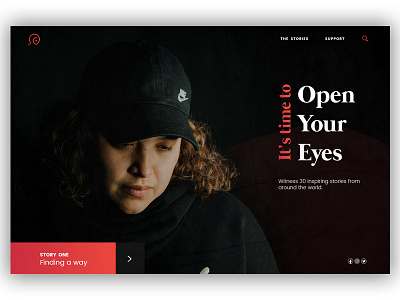 True Stories - Concept dark gradient idea story ui unsplash user interface web design website