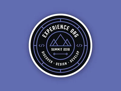 Experience Summit 2018 | Sticker Design badge code geometric line logo mountains shapes sticker tech technology type typography