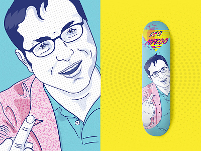 Owen Skateboard deck illustration skateboard