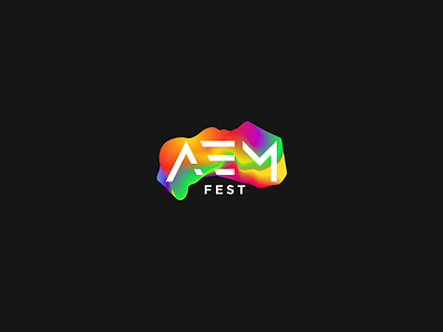 AEM FEST azerbaijan blend branding colorful festival lockup logo mesh music number one typography