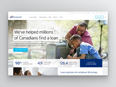 CitiFinancial.ca website design financial ui ux website