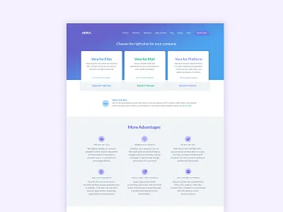 Vera Pricing desktop gradient icon pricing web