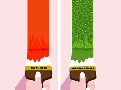 Equal Work Unequal Reward 2d character color creative digital doodle editorial fun graphic design illustration illustrator vector
